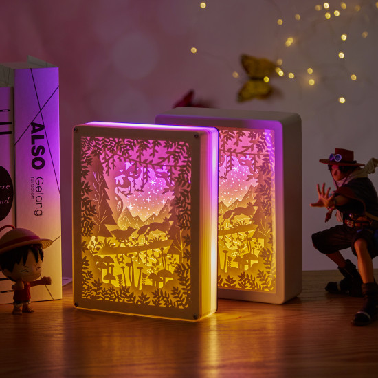 Fox running 3D PAPER CUT LIGHTBOX Fox running 3D PAPER CUT LIGHTBOX