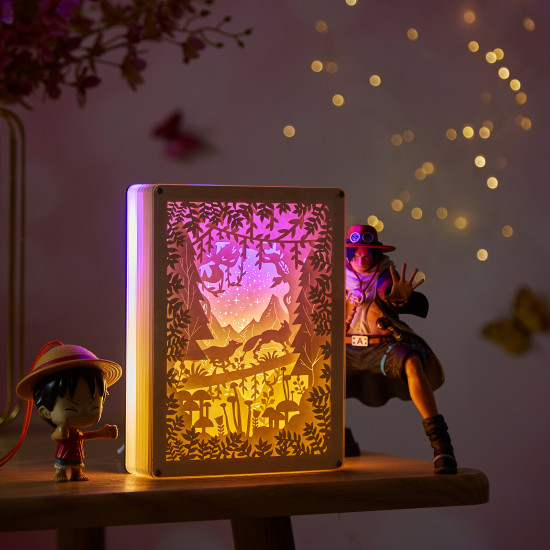 Fox running 3D PAPER CUT LIGHTBOX Fox running 3D PAPER CUT LIGHTBOX