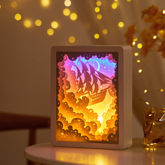 sailboat 3D PAPER CUT LIGHTBOX sailboat 3D PAPER CUT LIGHTBOX