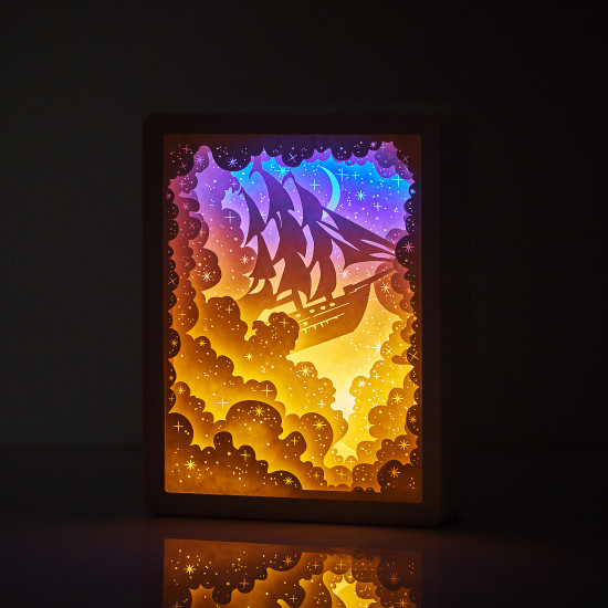 sailboat 3D PAPER CUT LIGHTBOX sailboat 3D PAPER CUT LIGHTBOX