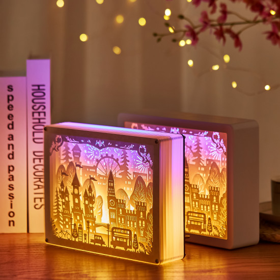 city 3D PAPER CUT LIGHTBOX
