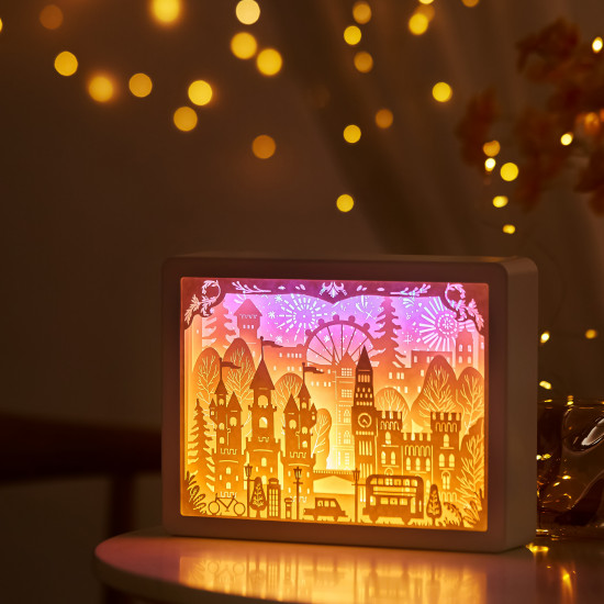 city 3D PAPER CUT LIGHTBOX