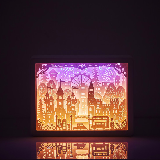 city 3D PAPER CUT LIGHTBOX