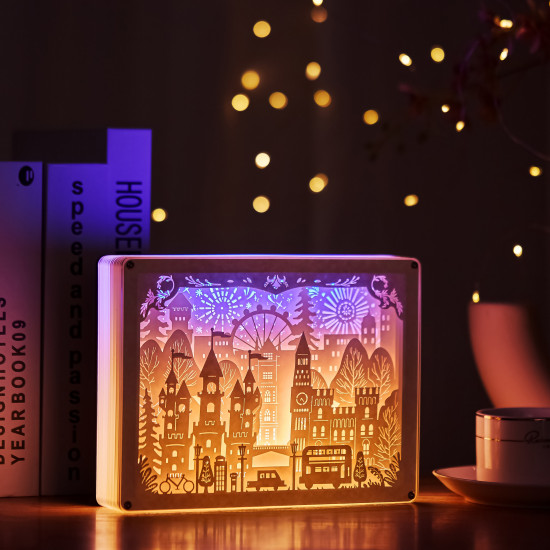 city 3D PAPER CUT LIGHTBOX