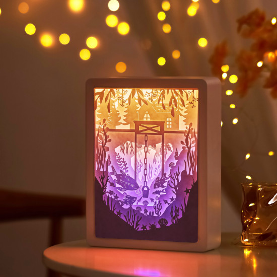 fishing 3D PAPER CUT LIGHTBOX fishing 3D PAPER CUT LIGHTBOX