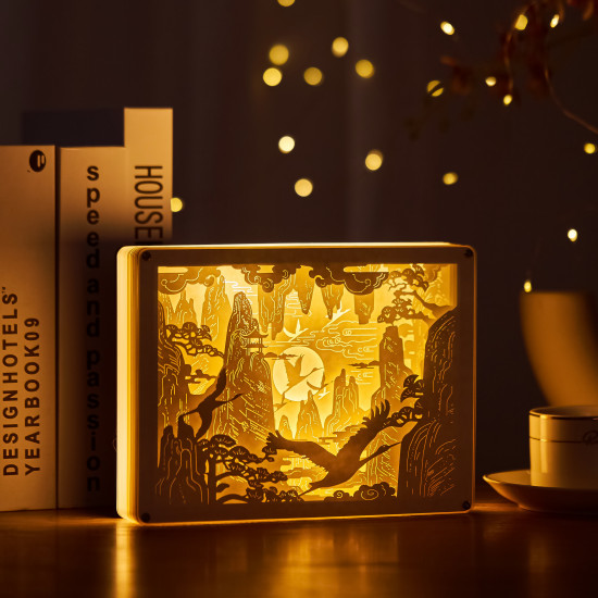 Crane 3D PAPER CUT LIGHTBOX